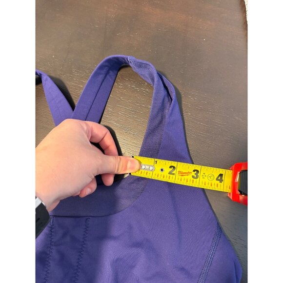 Lululemon Run Stuff Your Bra Power Mesh Emperor Blue Purple Sports Bra Cutout 10 - Picture 7 of 10